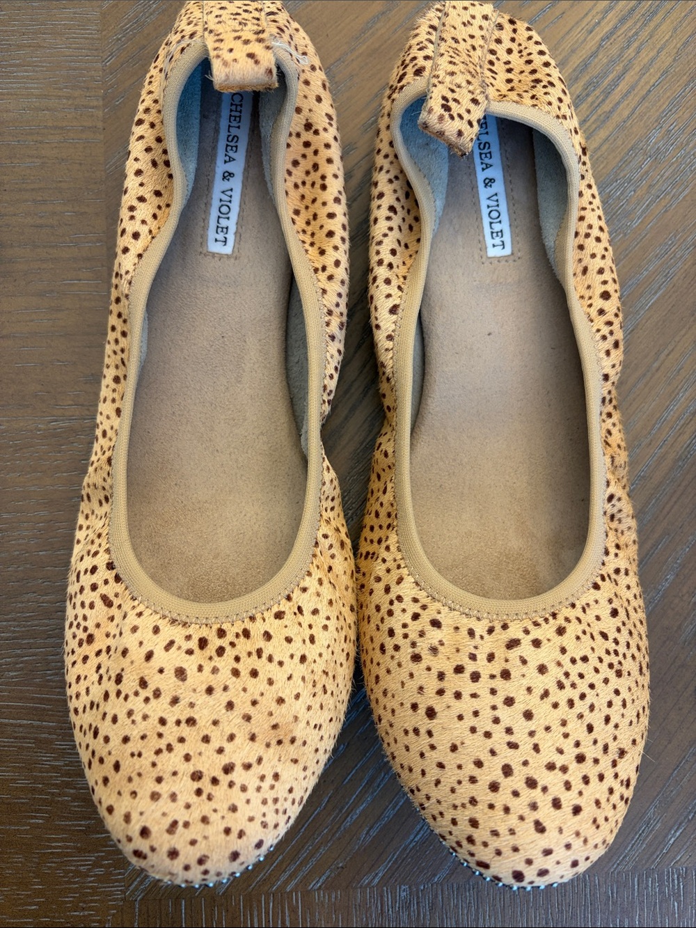 Chelsea & Violet Tan Leopard-Print Ballet Flats